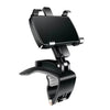 Black 360 degree rotation car dashboard phone mount with adjustable clamp.