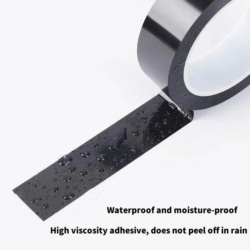 A black window trim decal featuring a waterproof and moisture-proof high viscosity adhesive.
