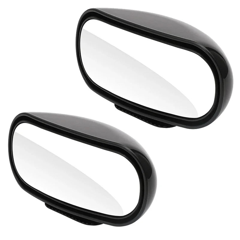 Ein Paar schwarze, ovale 360°-Universallichtspiegel für den hinteren Sichtbereich des Autos.