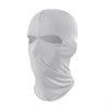 Masque tout-en-un blanc pour le cyclisme et les sports, vu de face.