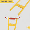 Yellow twisted slots tool used for heavy duty truck brake spring removal and installation