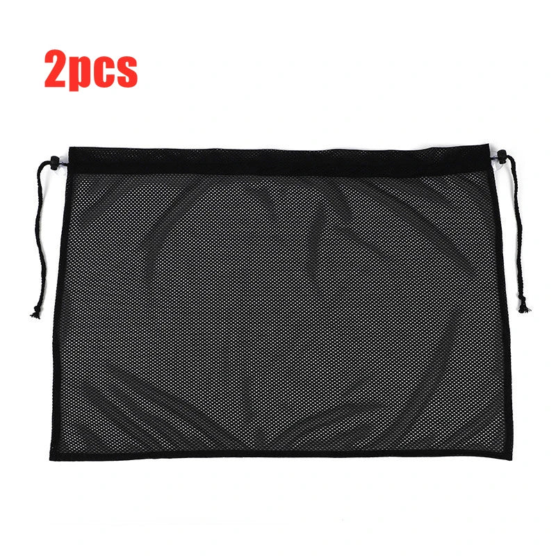 Two black mesh suction cup window sunshades for cars and windows