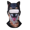 Máscara balaclava negra con cara de perro realista y boca abierta mostrando la lengua.