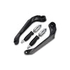 Carbon fiber motorcycle brake clutch lever hand guards with aluminum tips