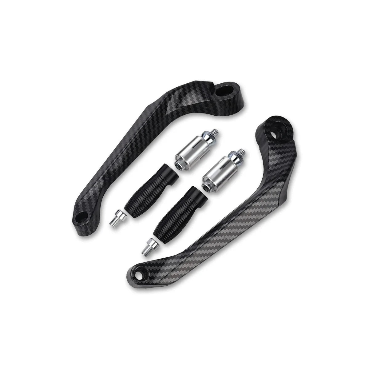 Carbon fiber motorcycle brake clutch lever hand guards with aluminum tips