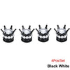 A set of four black and white diamond rhinestone tire valve caps.