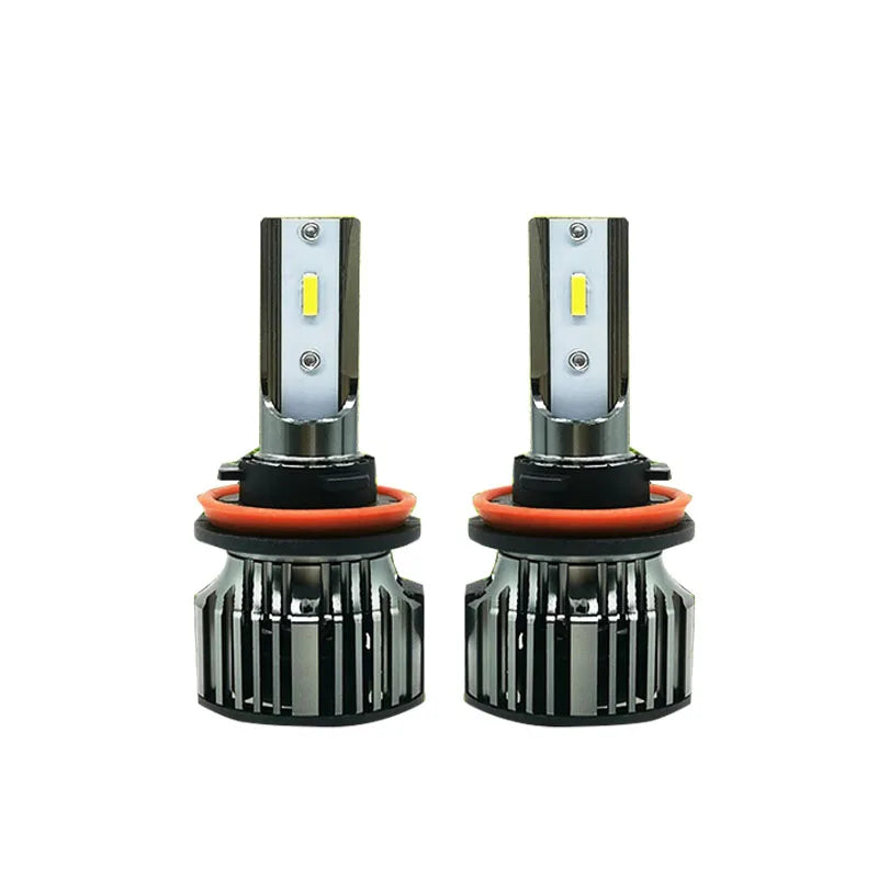 A pair of high-intensity lemon green fog light bulbs with silver bases and orange rubber seals.
