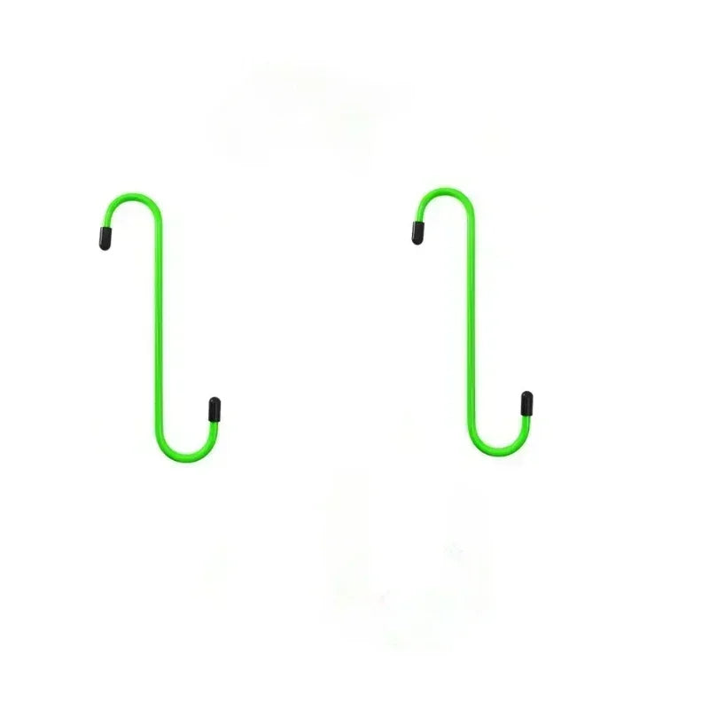 Two green car brake caliper hangers for axle and suspension