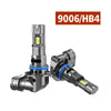 A high-performance LED car headlight bulb assembly with a silver and black housing.