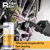 A bottle of AYEKREW 01 Wheel Cleaner is shown with a hand cleaning a tire wheel.