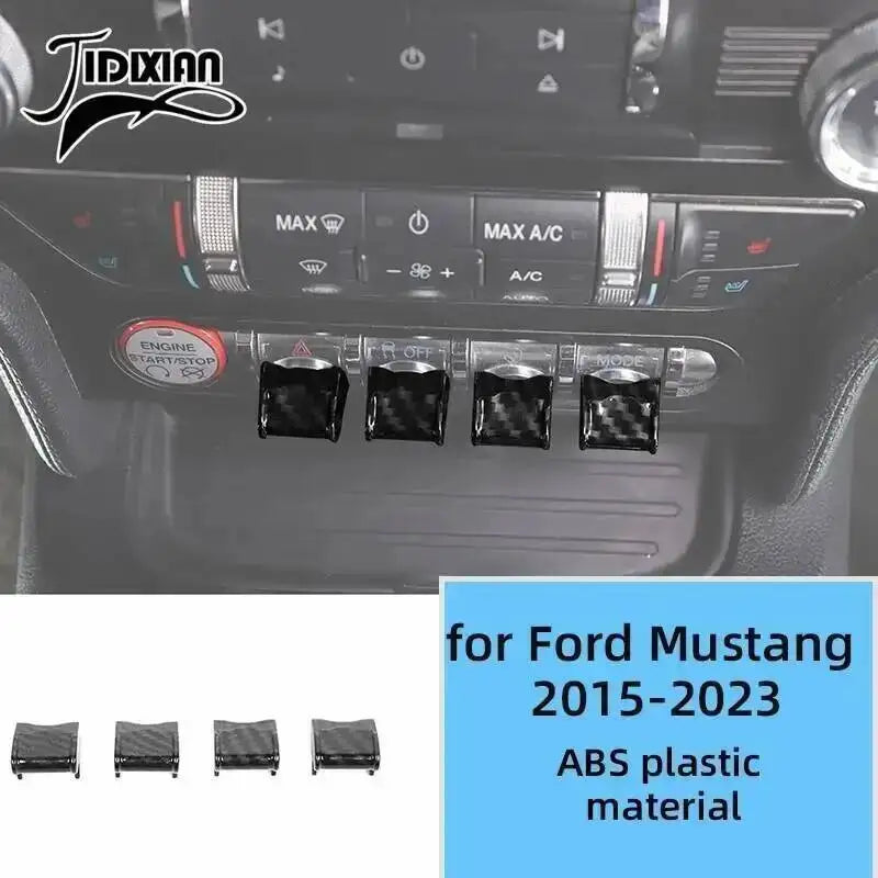 Carbon fiber trim pieces for Ford Mustang interior decoration kit