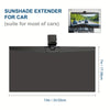 A black adjustable polarized car sunshade extender shown in a horizontal view.