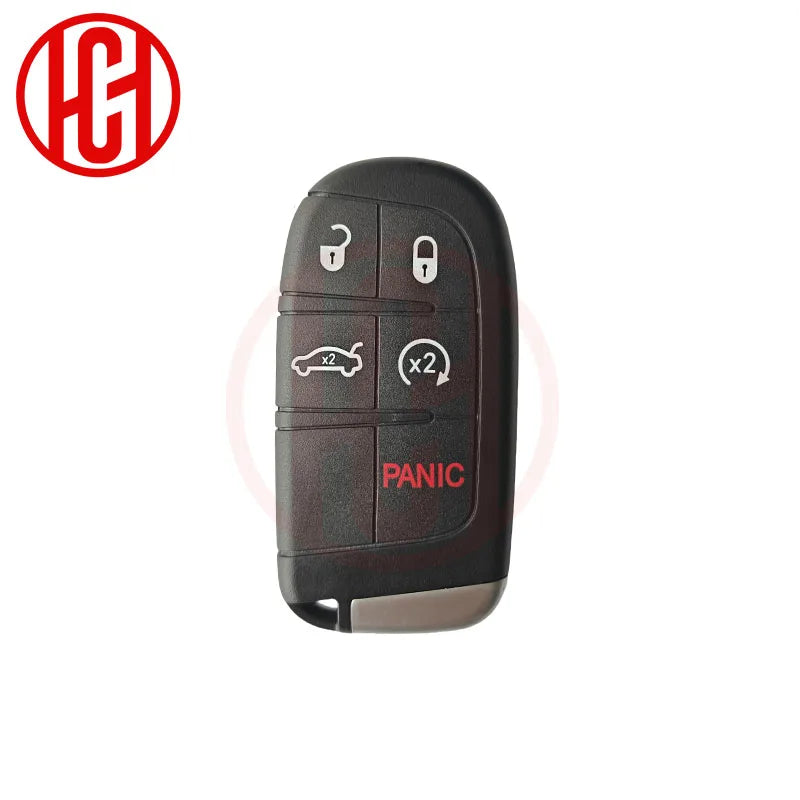 A black universal car key shell cover for Dodge, Jeep, and Chrysler vehicles.