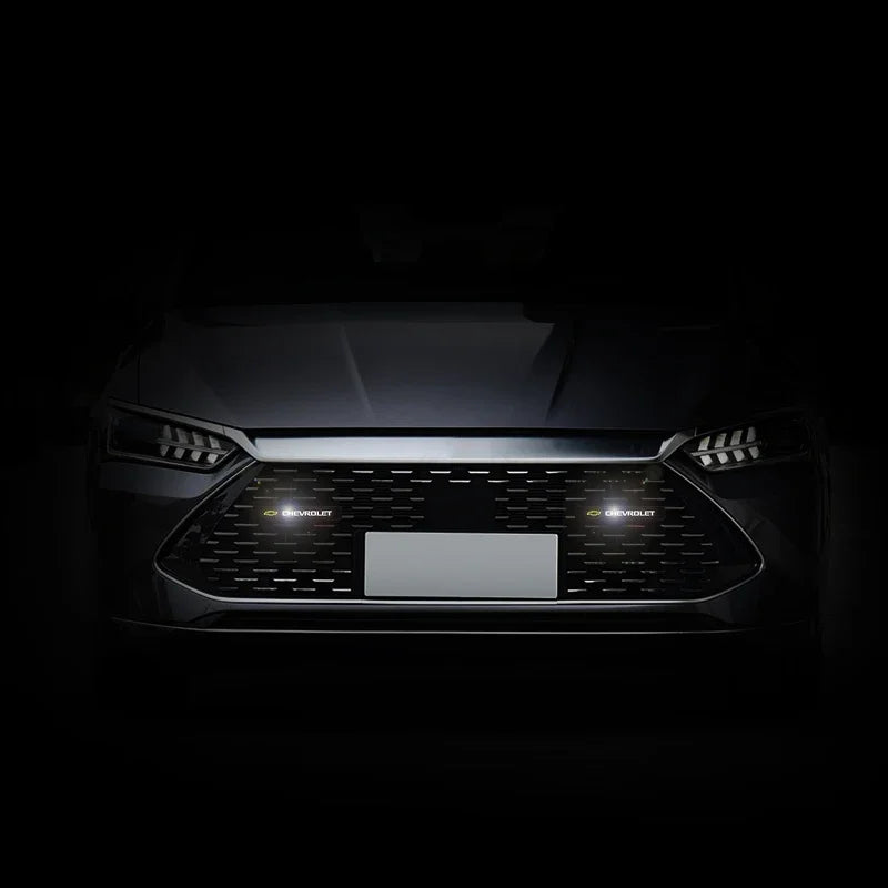Close-up view of an LED grille light for Chevrolet and other cars.