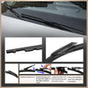 Installation guide showing how to raise, pass, align, and put on the wiper arm interface cover for universal windshield wiper