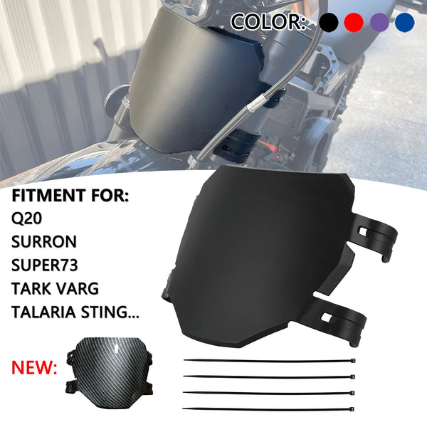 Soporte de matrícula eléctrico universal negro para motocicleta Q20 Surron Super73 Tark Varg y Talaria Sting