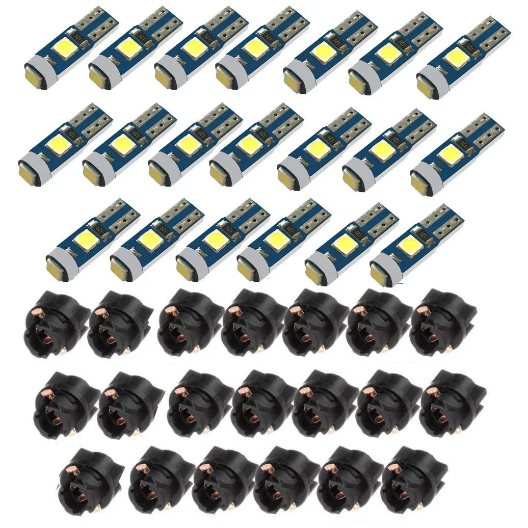 عبوة من 20 مصباح LED للوحة أداة T5 لإضاءة السيارات.