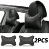 Two black ergonomic auto headrest cushions for neck support