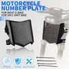 Black motorcycle number plate cover for e-bikes and 50cc bikes made of PP plastic, durable, and easy to install.