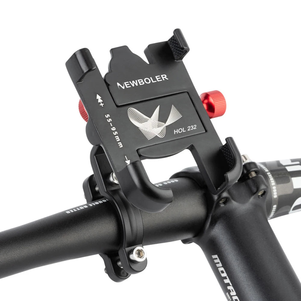 Black Newboler 360° adjustable aluminum phone mount for bicycles
