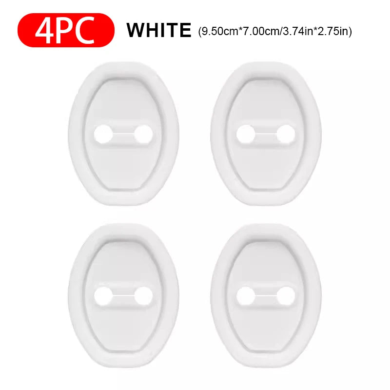 Quatre patins en silicone blancs pour la protection des serrures de porte de voiture