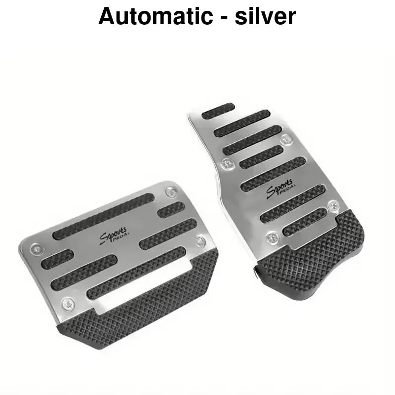 Automatic silver sports pedal covers for a vehicle