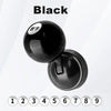 A black car start button cover with a lucky number engraved on the top.