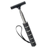 A black telescopic window squeegee with a silver handle and black rubber blade.