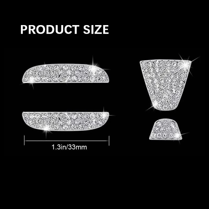 Three sizes of clear rhinestone decals for a Honda emblem steering wheel