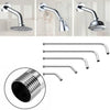Stainless steel shower arm extension components including a shower head and various bar extensions