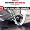 A close-up of an automatic car trunk lid lifter spring installed in a car interior.