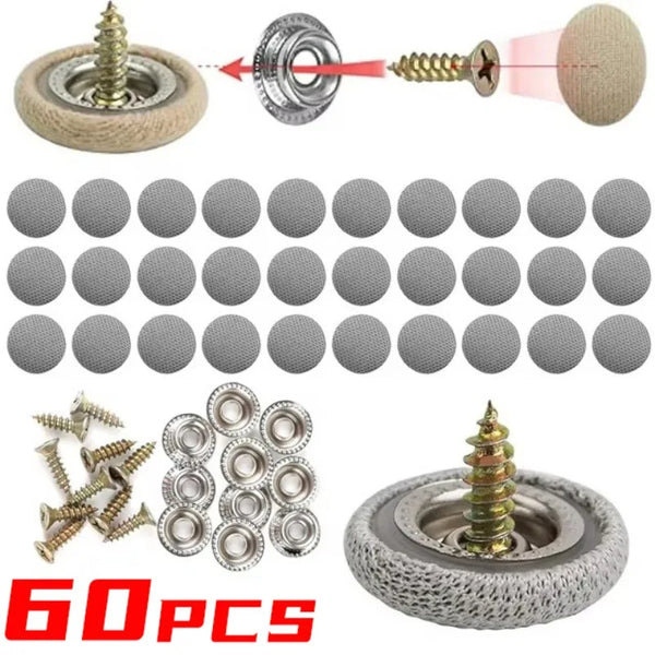 A set of 60 universal car interior roof fixing buckles and mounting hardware for installation.