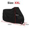 Housse universelle noire pour moto NMAX, AEROX, PCX et autres, vue à plat.