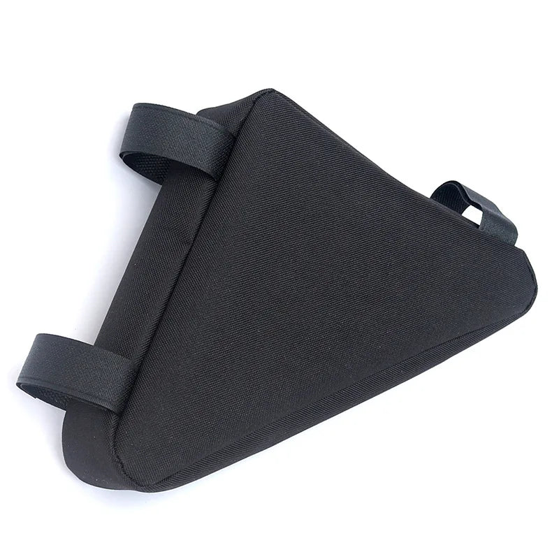 Black convertible waterproof bike frame bag designed for cycling