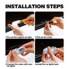 Installation steps showing how to pry out, pull out, connect, and install LED car lights.