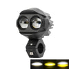 A black high-intensity LED auxiliary spotlight with a lens and mounting base.