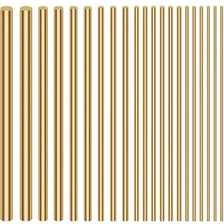 A row of brass round rods used for DIY craft and jewelry making.