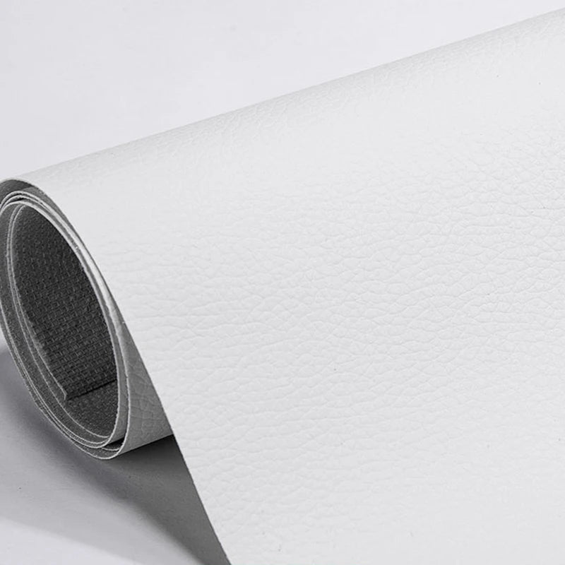 Rollo de parches de reparación autoadhesivos de cuero PU blanco para sofás y bolsos
