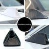 Installation shots of a black shark fin antenna for a Peugeot roof.