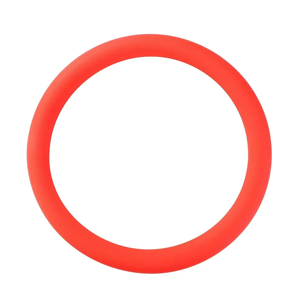 A bright red silicone steering wheel cover ring.