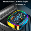 Multifunktions-Auto-MP3-Player mit Tasten und Drehregler im Auto-Audio-Kontext
