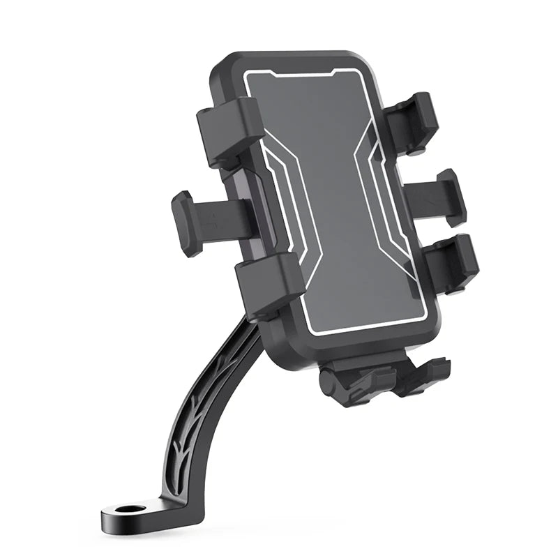 Schwarze 360-Grad-drehende Fahrrad-Handyhalterung zum Sichern eines Smartphones beim Radfahren.