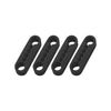 A set of black silicone car door lock covers or anti-vibration pads.