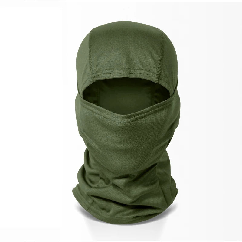 Olive green multi-functional stretchy balaclava cap for outdoor sports