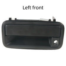 Manija exterior de reemplazo negra para camionetas Chevy o GMC, vista frontal izquierda.
