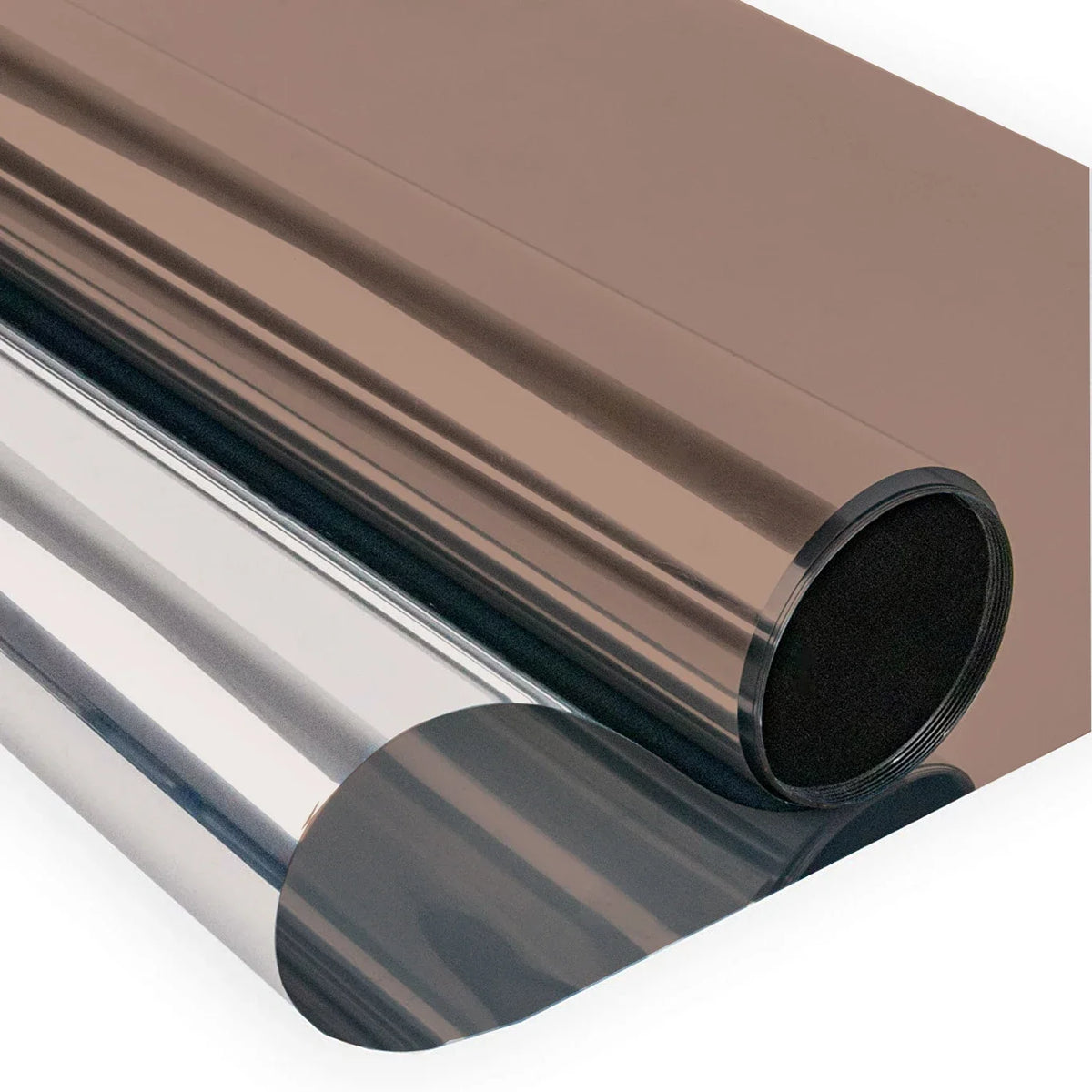 Roll of silver reflective privacy window film with UV and heat control rolled up