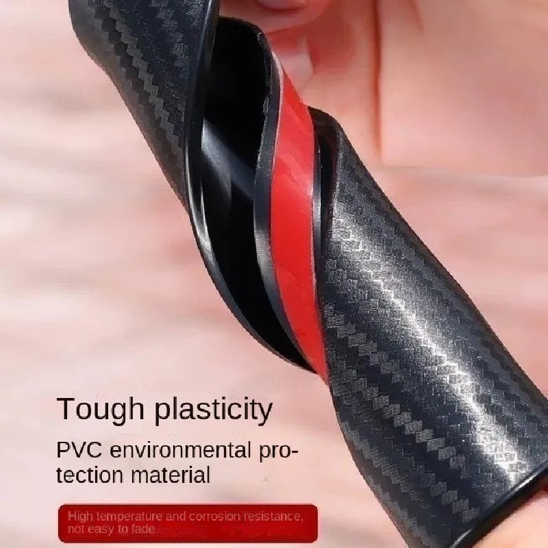 Black and red textured plastic rain deflector set for car side mirrors