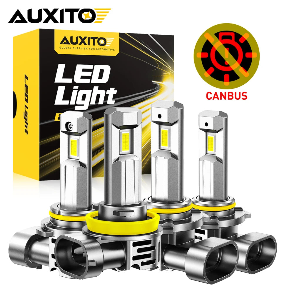 Zwei LED-Glühbirnen mit CANBUS-Anschlüssen neben ihrer Verpackungspackung.