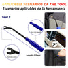 A tool with a non-slip handle and strip, used for applying scenarios like car trim removal.