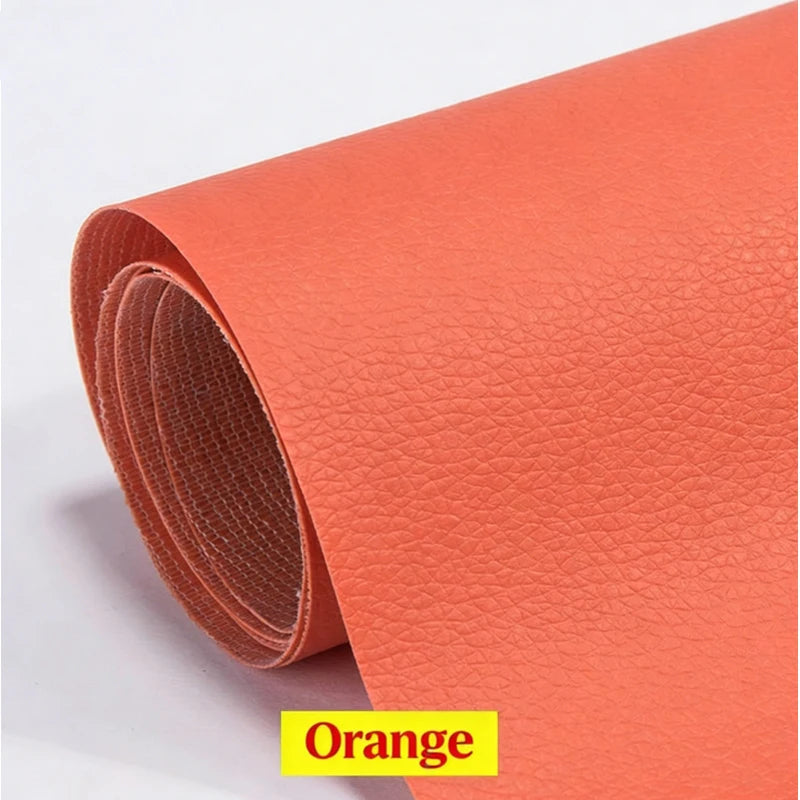 Roll of orange heavy duty self-adhesive PU leather repair patches